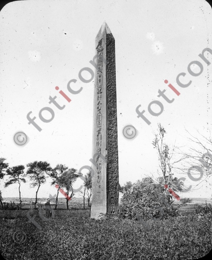 Obelisk in Heliopolis | Obelisk in Heliopolis - Foto foticon-simon-008-016-sw.jpg | foticon.de - Bilddatenbank für Motive aus Geschichte und Kultur